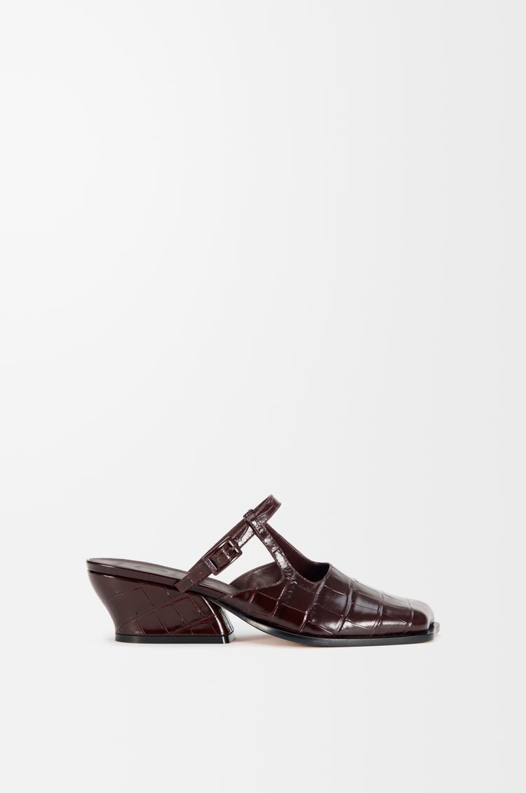LOEWE Onda mule in embossed calfskin Burgundy