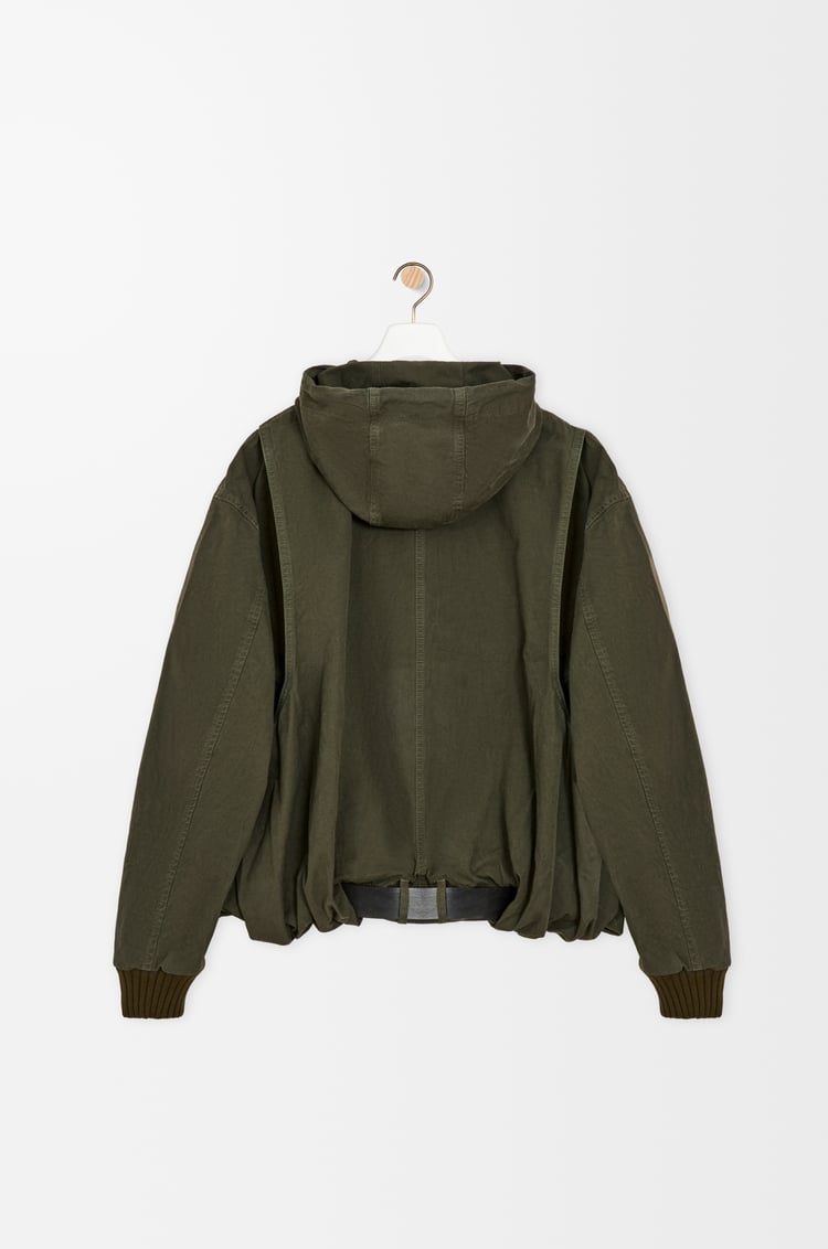 LOEWE Hooded jacket in cotton Deep Olive
