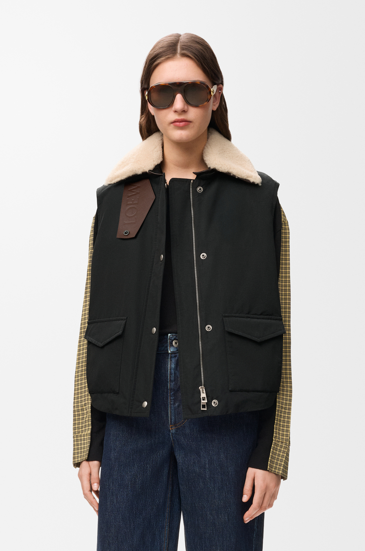 LOEWE Chaleco en algodón técnico Negro