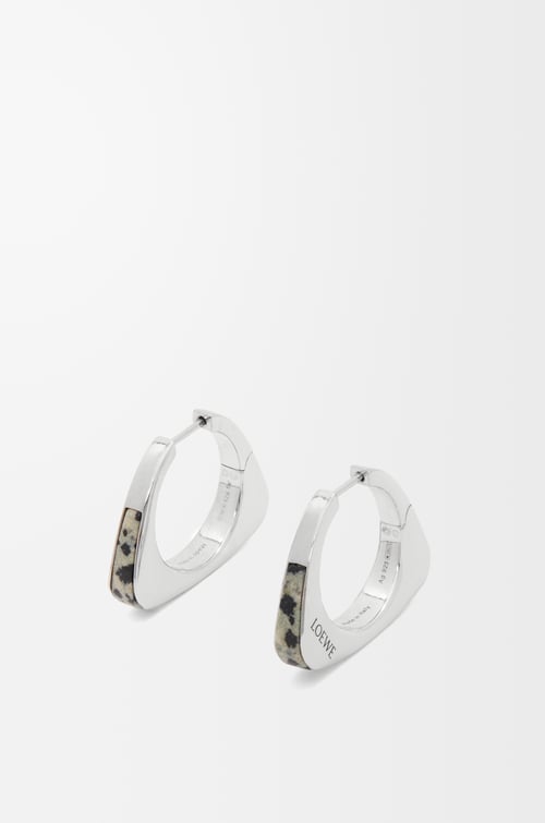 LOEWE Pendientes Stirrup en plata de ley Plateado/Blanco/Negro