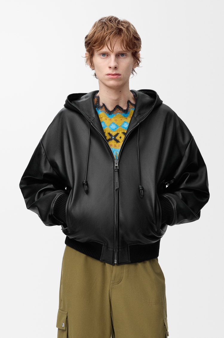 LOEWE Hooded jacket in nappa lambskin Black