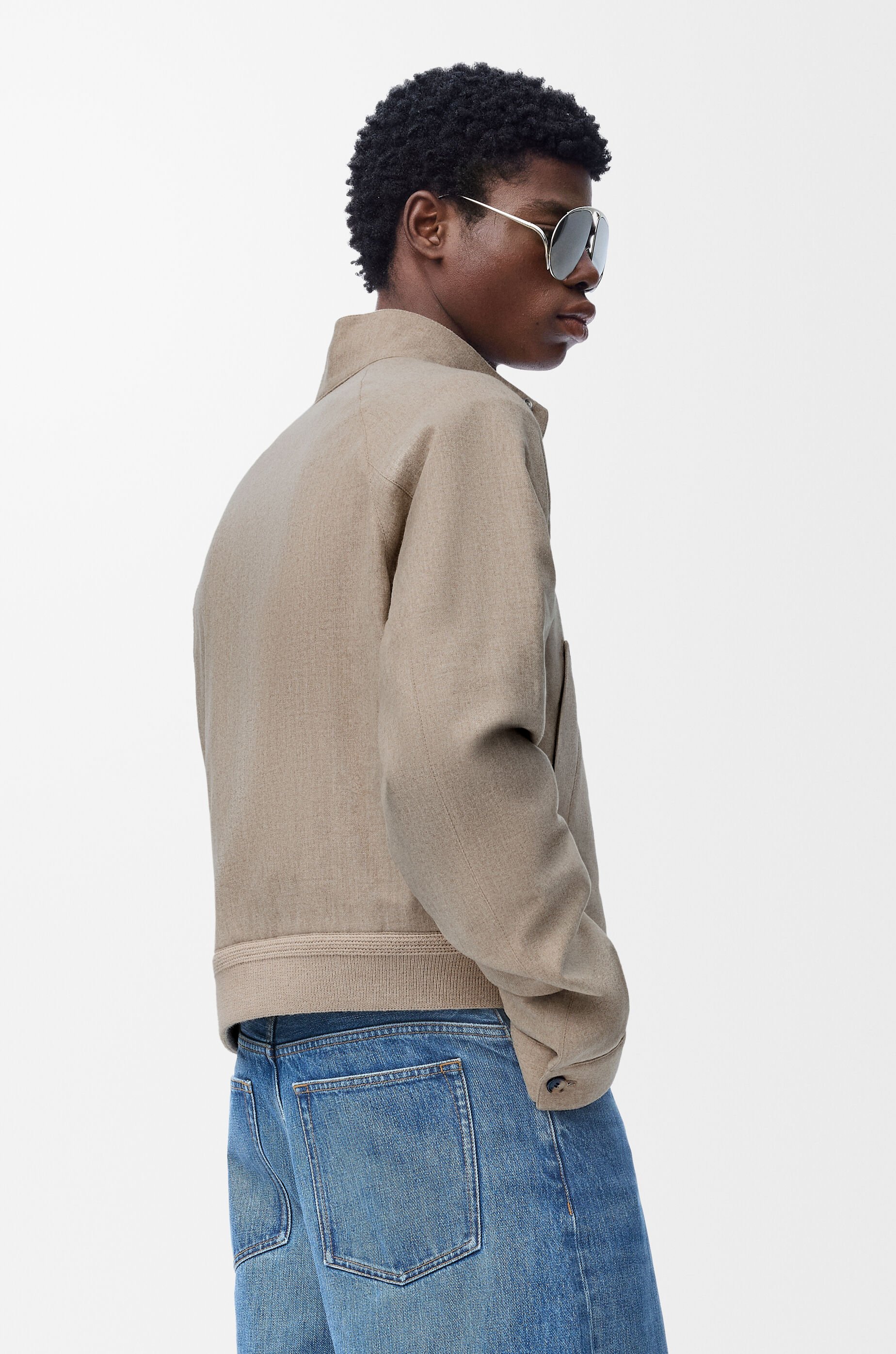 Zip-up jacket in wool and cashmere Brown - LOEWE