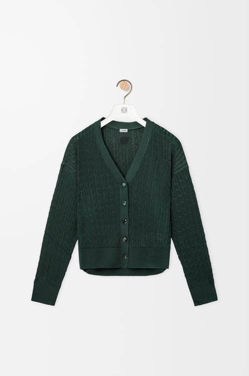 LOEWE Cardigan aus Viskose Dunkelgrün