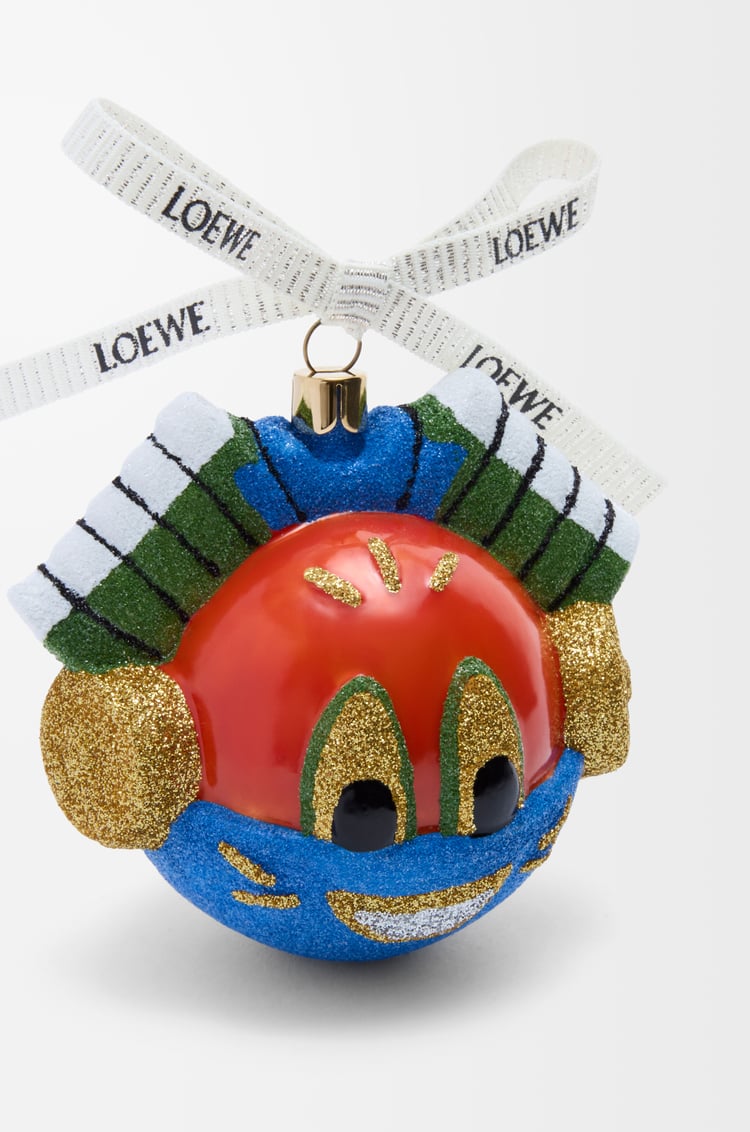 LOEWE Pallina Knight Cat in vetro soffiato Rosso/Blu