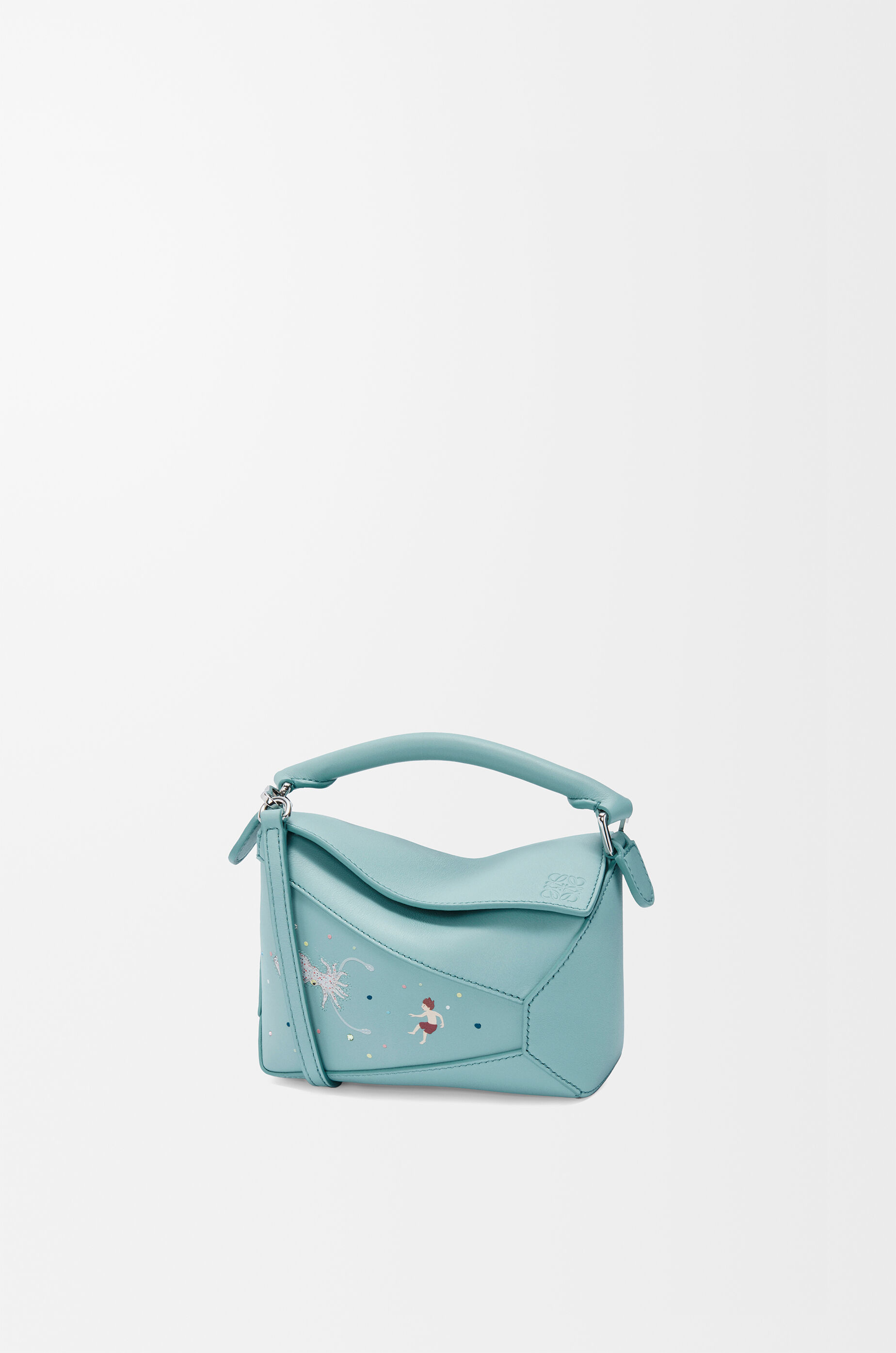 安い割引 イカ パズルバッグ ミニ（ナパカーフ） ウォーター - LOEWE ショルダーバッグ