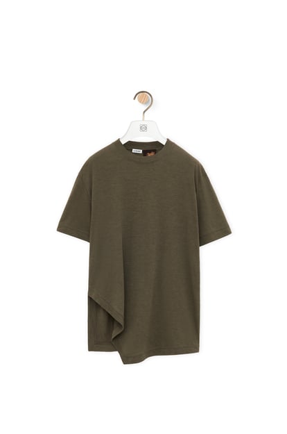LOEWE Asymmetric T-shirt in cotton blend Loden Green plp_rd