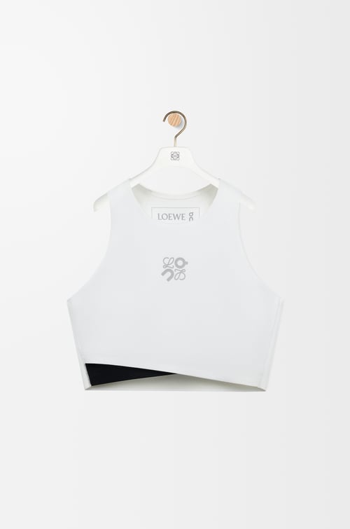 LOEWE Top de alto rendimiento en tejido técnico Blanco