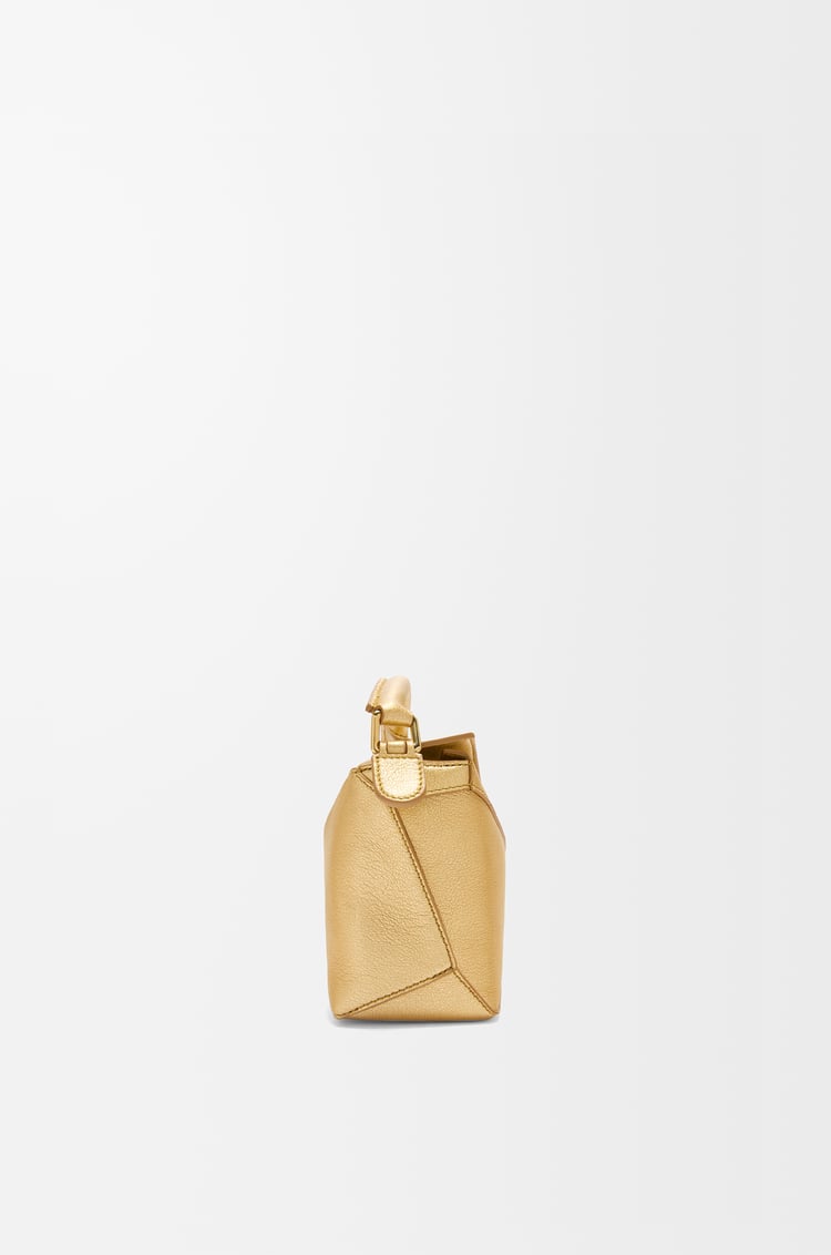 LOEWE Mini Puzzle Edge bag in laminated lambskin Gold