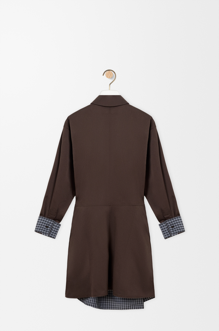 LOEWE Dress in cotton and silk Brown
