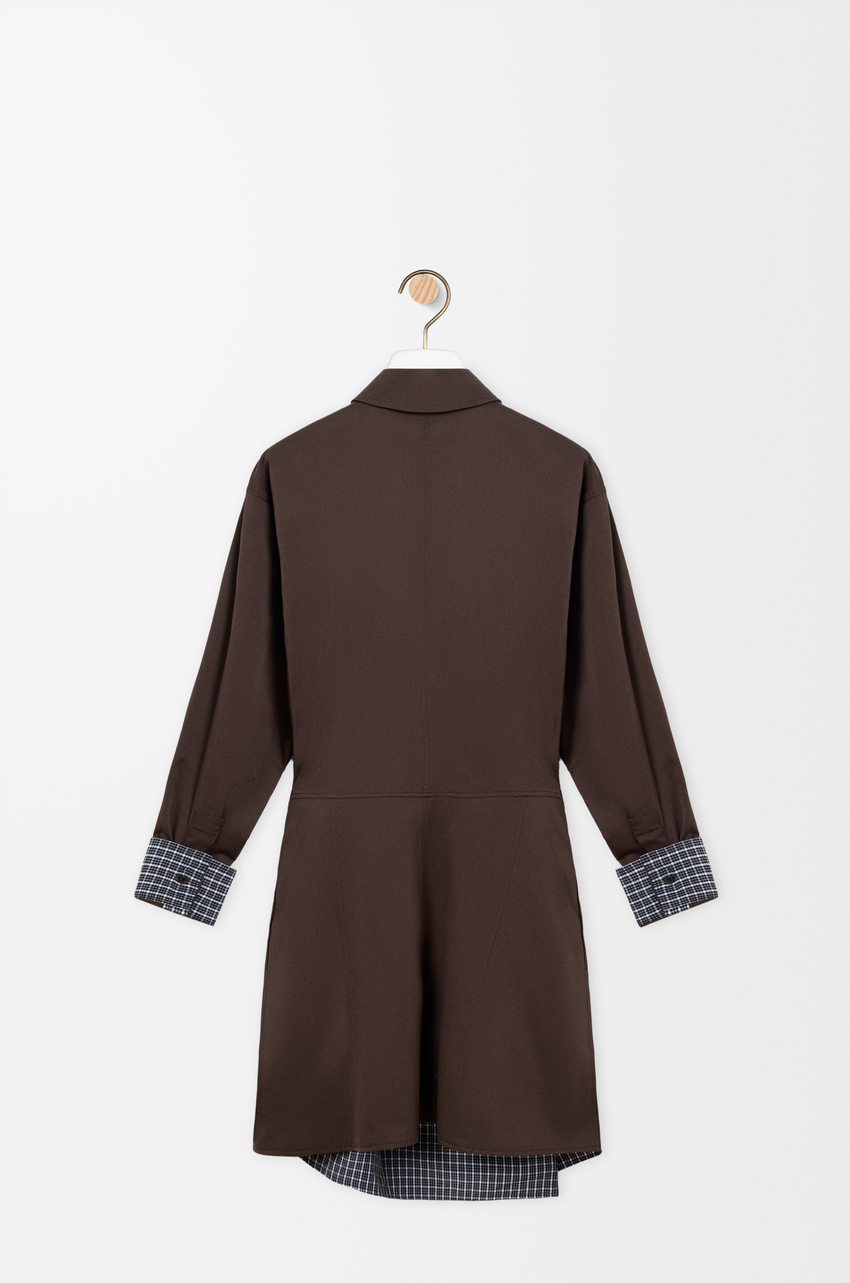loewe brown dress Ribbed-knit cotton-blend midi dress in brown - Loewe