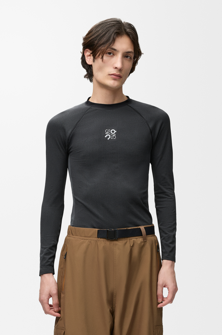 LOEWE Long sleeve top in technical jersey Black