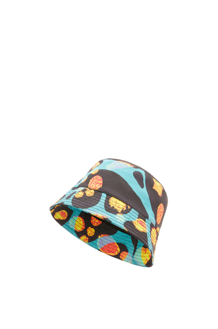 LOEWE Sombrero de pescador en lona y piel de ternera con conchas Negro pdp_rd