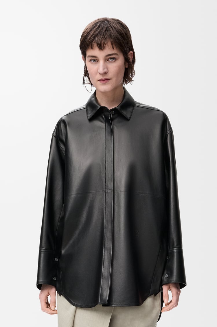 LOEWE 纳帕羊皮革衬衫 黑色