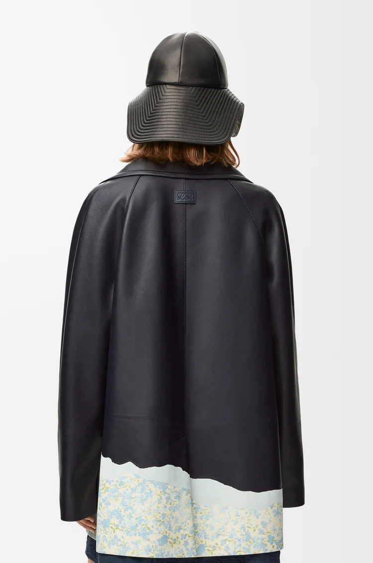 LOEWE Abrigo marinero en piel napa de cordero Azul Marino Oscuro