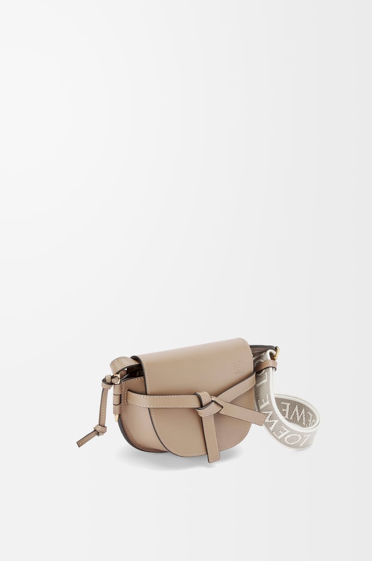 LOEWE Mini Gate Dual bag in soft calfskin and jacquard Sand