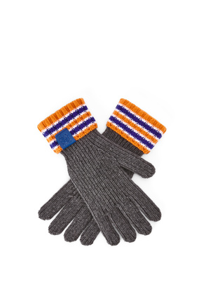 LOEWE Stripe gloves in wool Orange/Grey plp_rd