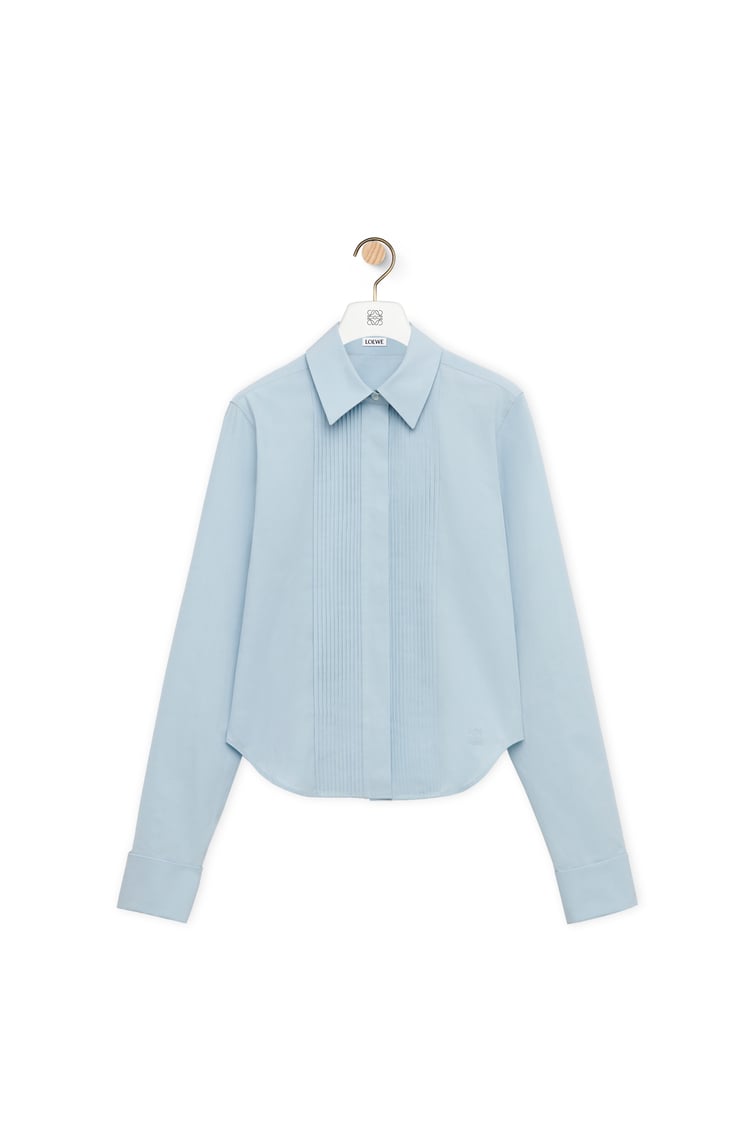 LOEWE Pleated shirt in cotton 灰藍色