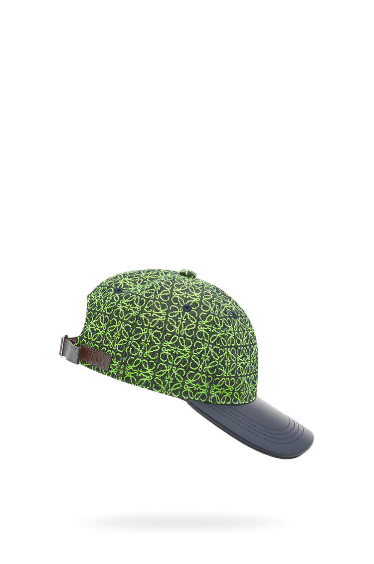 LOEWE Anagram 提花布和牛皮革帽子 Apple Green/Deep Navy pdp_rd