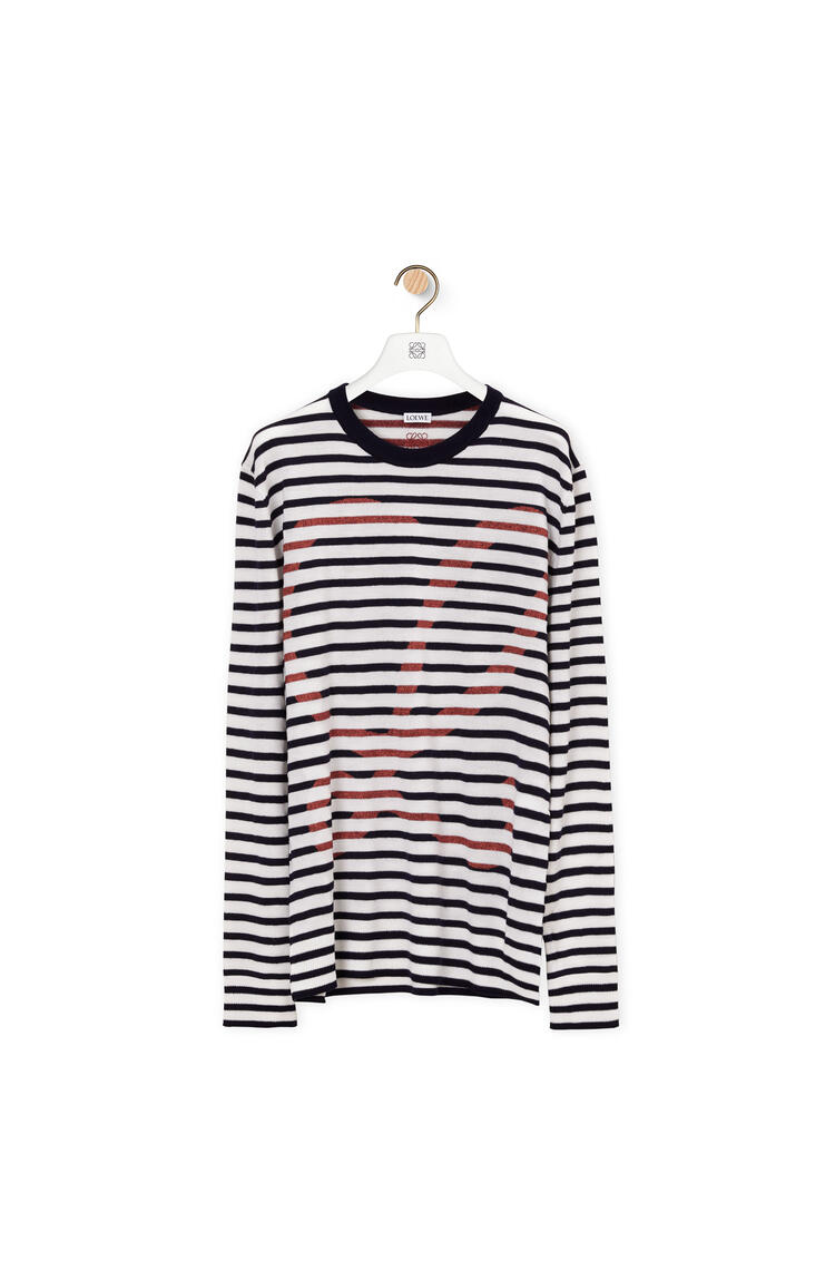 LOEWE Striped sweater in wool Navy/White pdp_rd