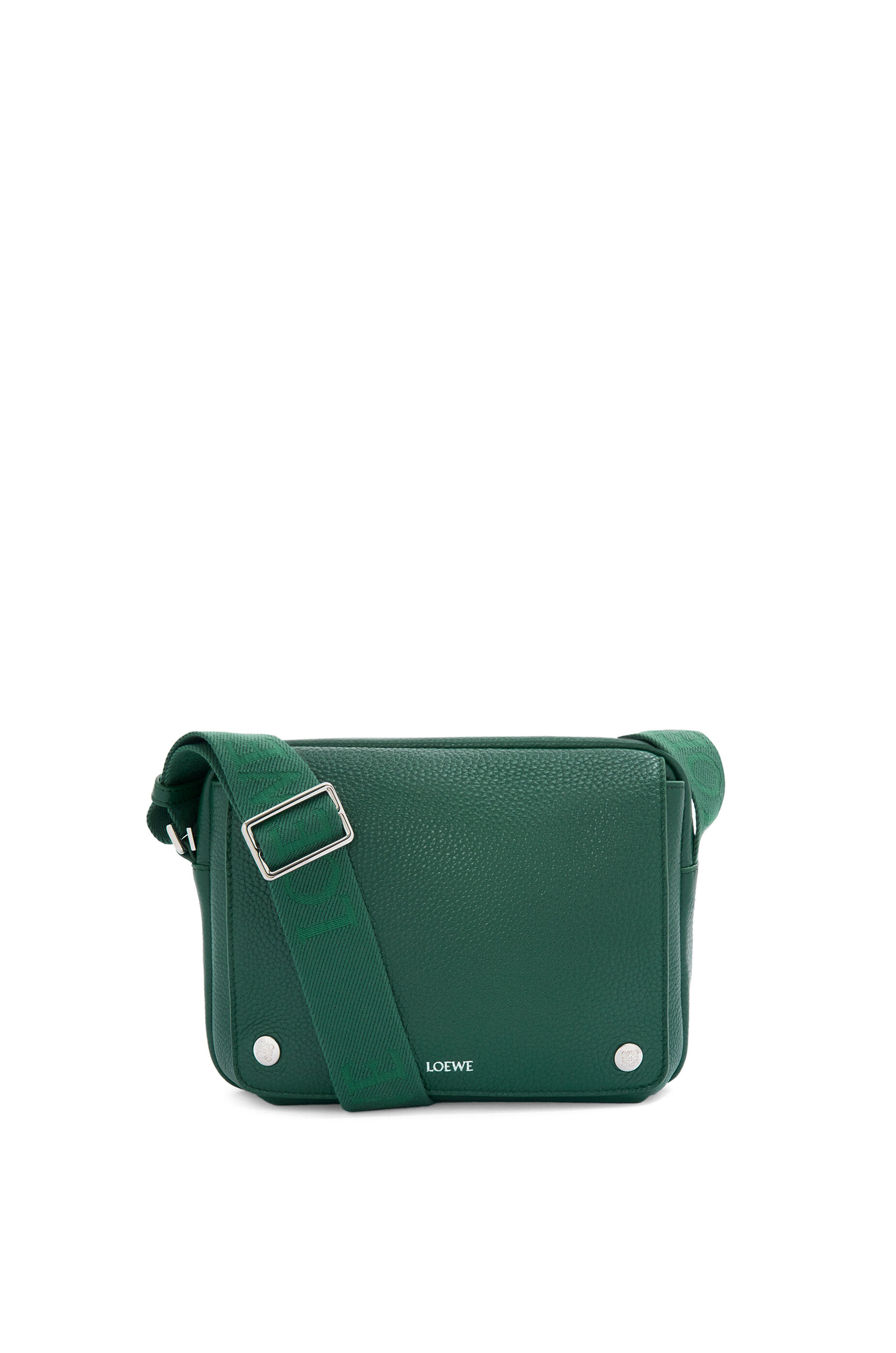 XS Pebble messenger bag in supple grained calfskin Evergreen LOEWE