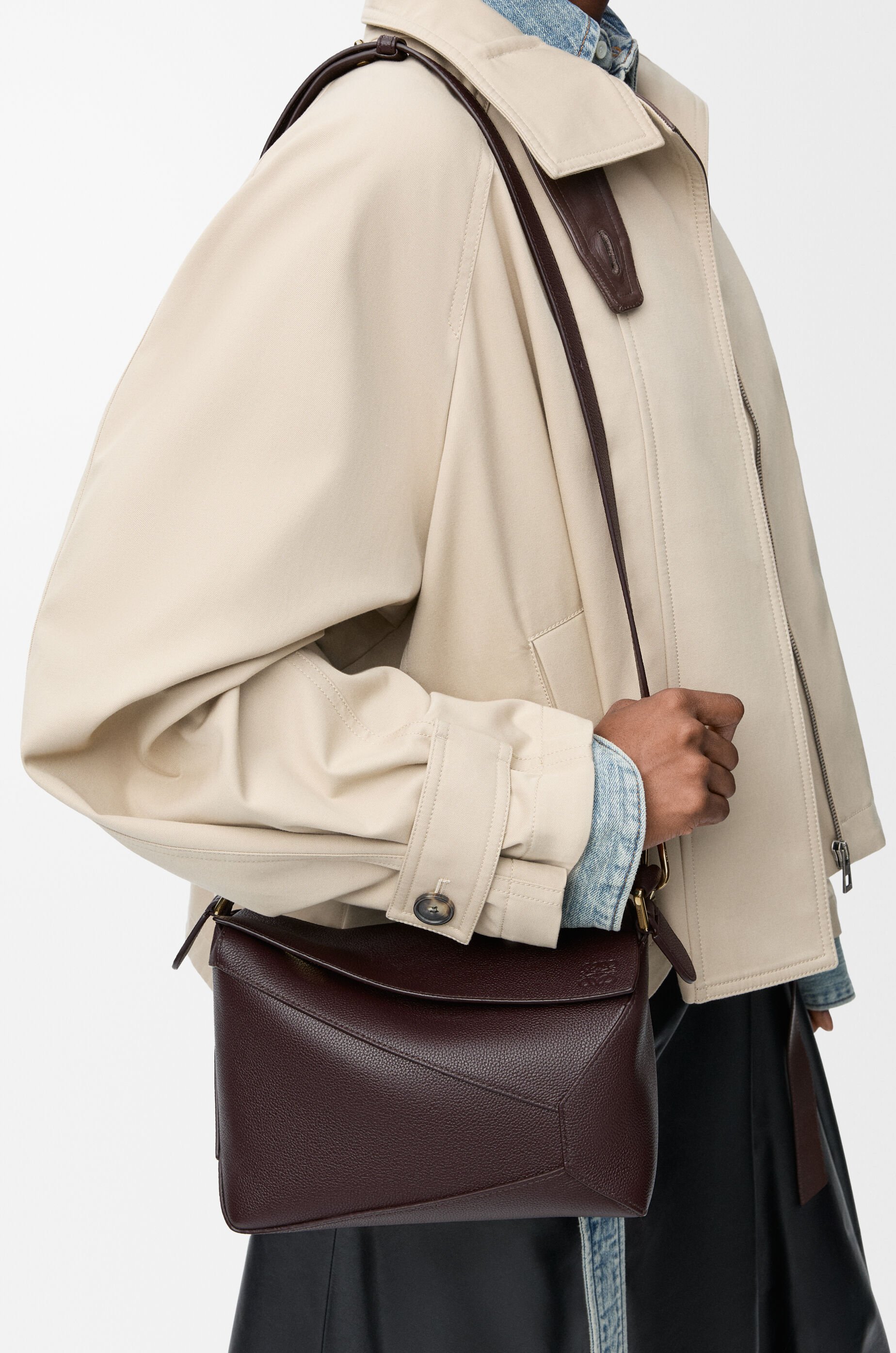 Small Puzzle Edge bag in soft grained calfskin Brown - LOEWE USA