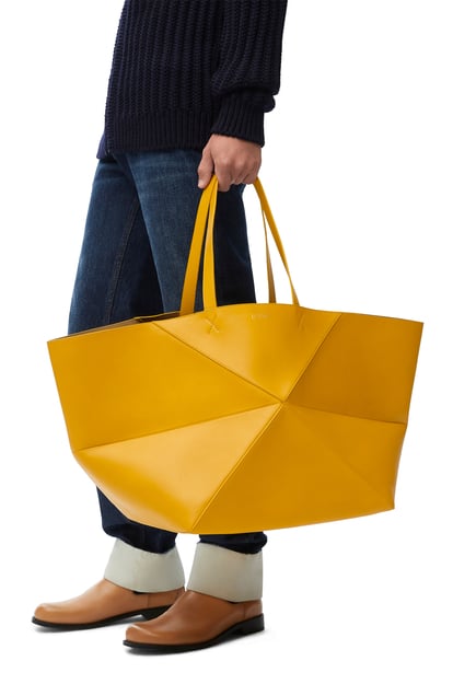 LOEWE XXL Puzzle Fold Tote in shiny calfskin Sunflower plp_rd