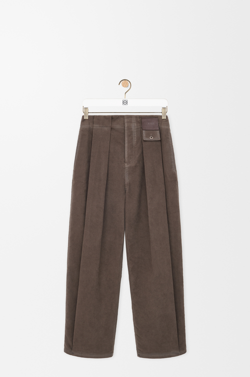 LOEWE Pantalon en coton mélangé Marron Kaki