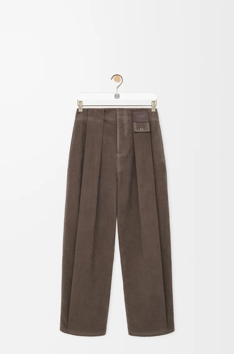 LOEWE Pantalon en coton mélangé Marron Kaki