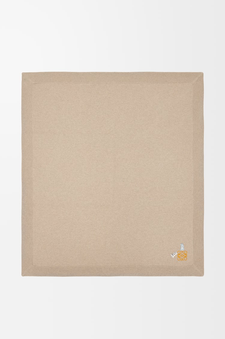 LOEWE 羊绒仓鼠图案毛毯 米色