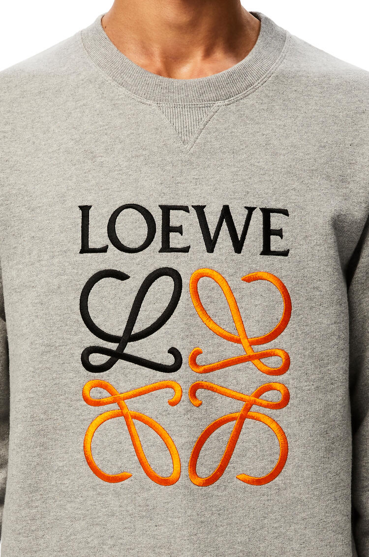 LOEWE Anagram embroidered sweatshirt in cotton Grey Melange