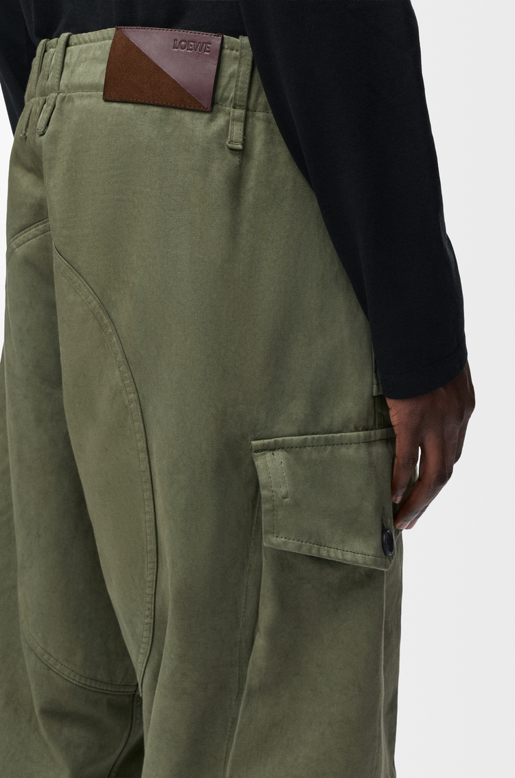 LOEWE Pantalón cargo en algodón Verde Caqui