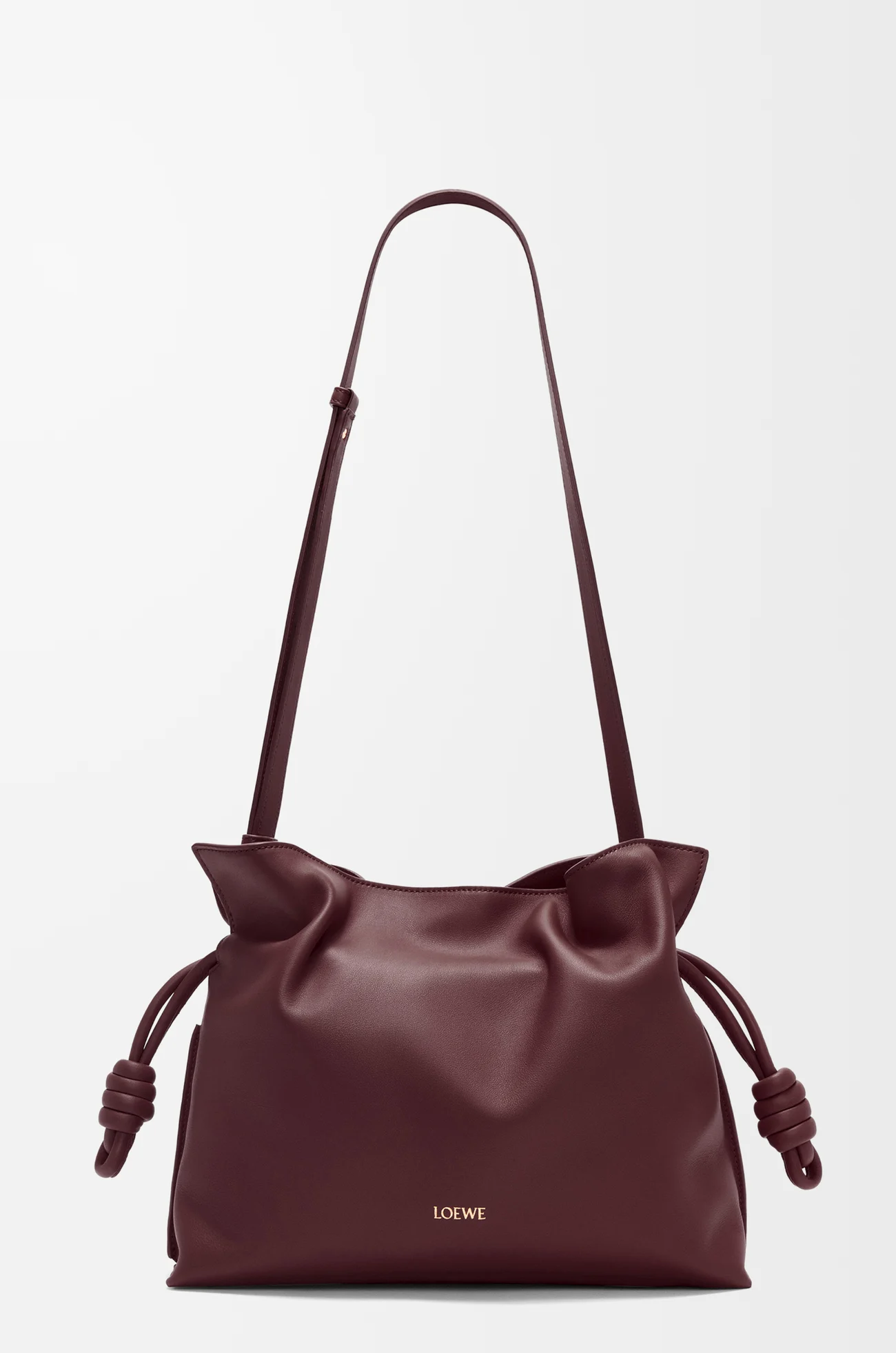 LOEWE Medium Flamenco clutch in nappa calfskin Dark Burgundy