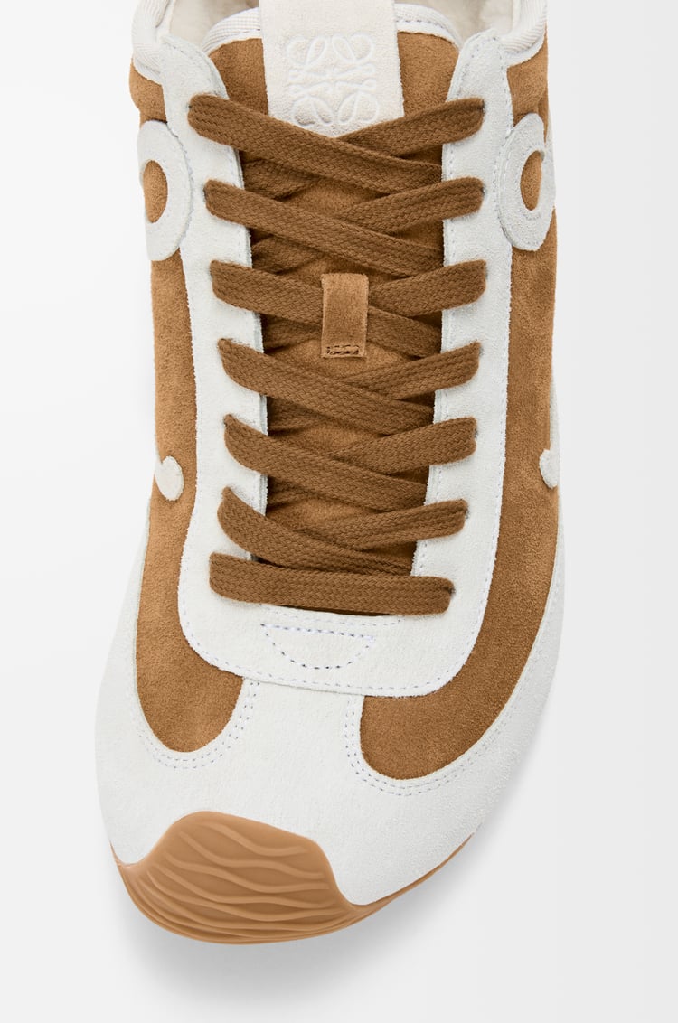 LOEWE Ballet Runner 2.0 in suede and shearling Tan/White