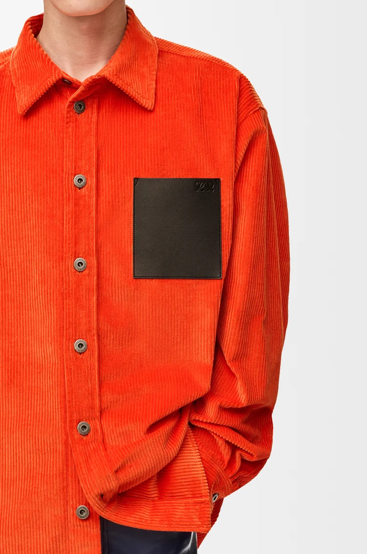 LOEWE Shirt in cotton corduroy Orange