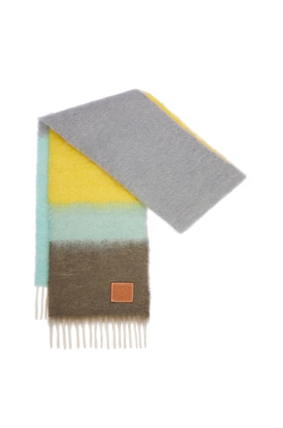 LOEWE Stripe scarf in wool and mohair Grey plp_rd