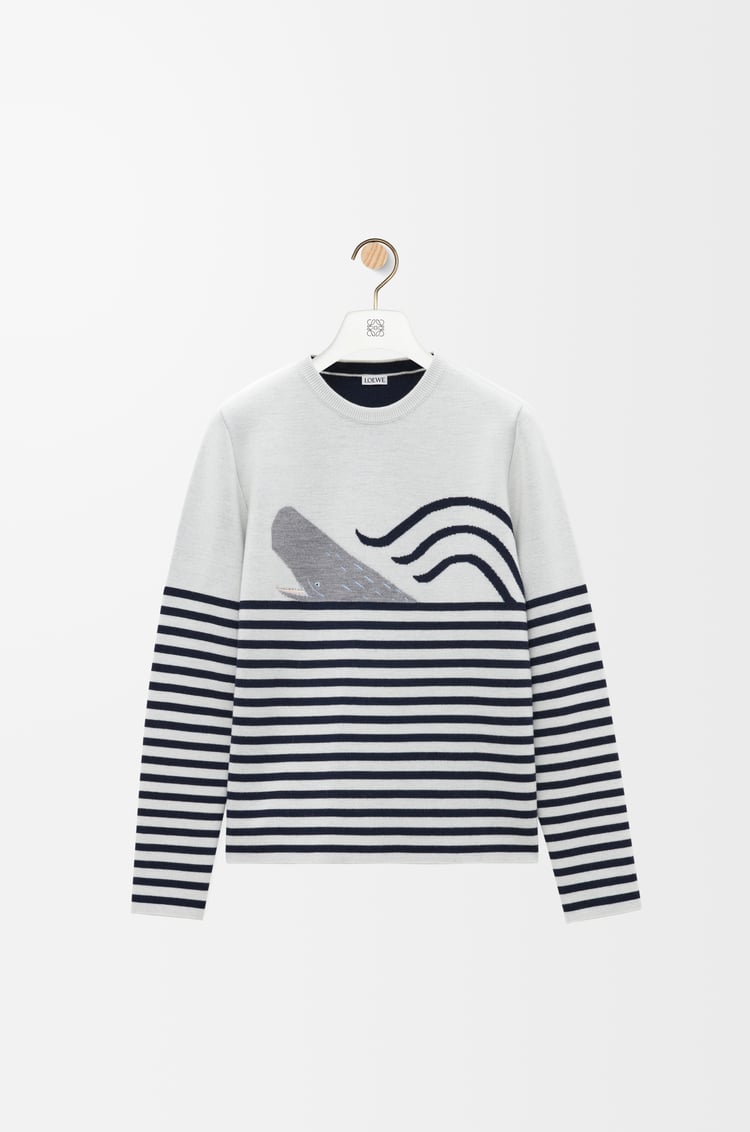 LOEWE Sweater in wool White/Navy