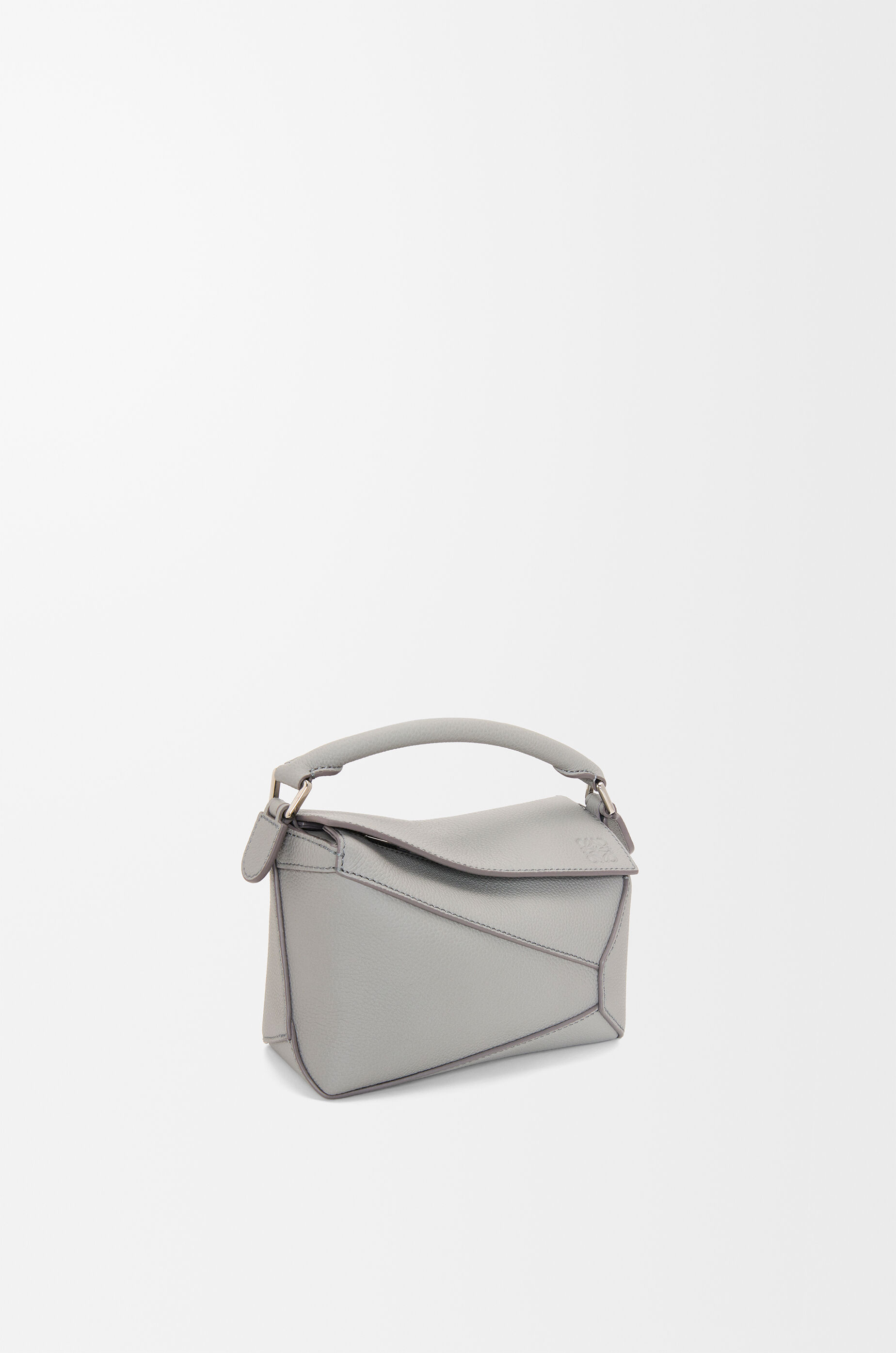 Mini Puzzle Edge bag in soft grained calfskin Grey - LOEWE