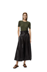 LOEWE Belted culotte trousers in nappa Black/Brown pdp_rd