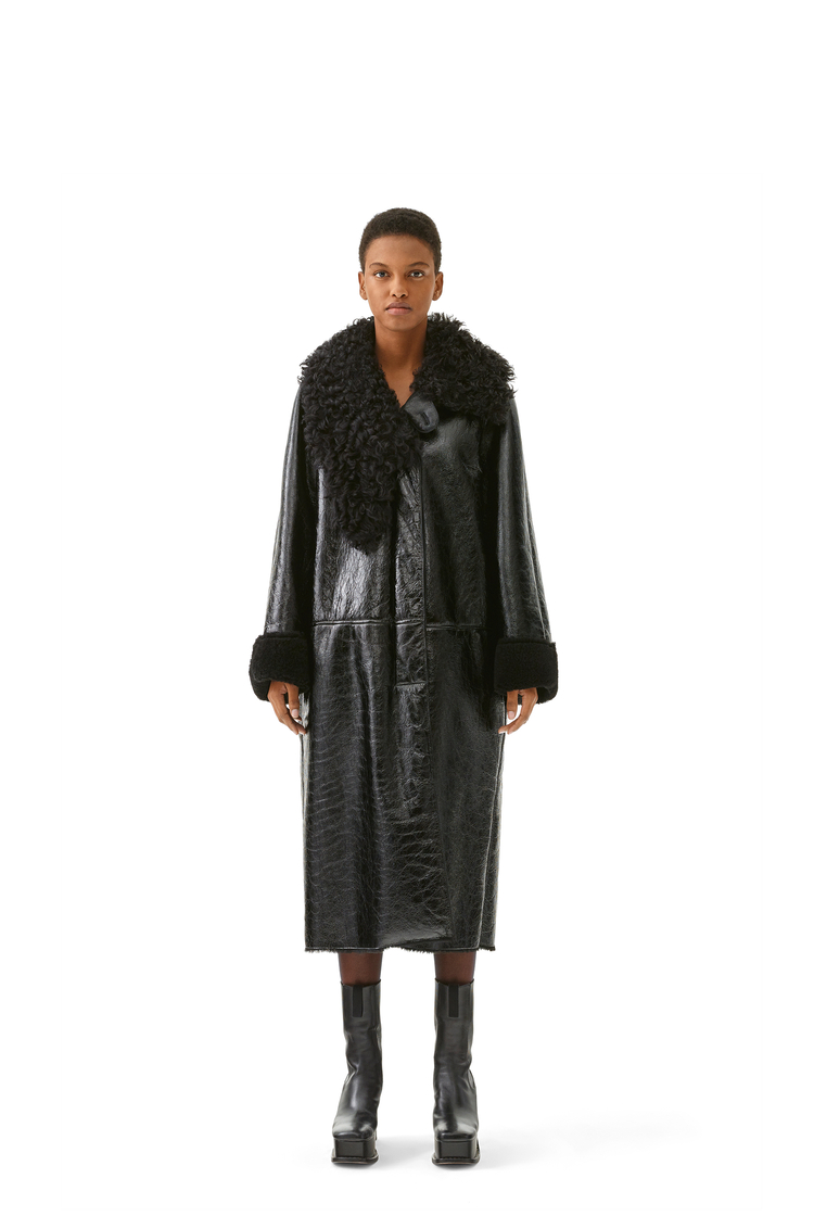 LOEWE SHEARLING COAT Black