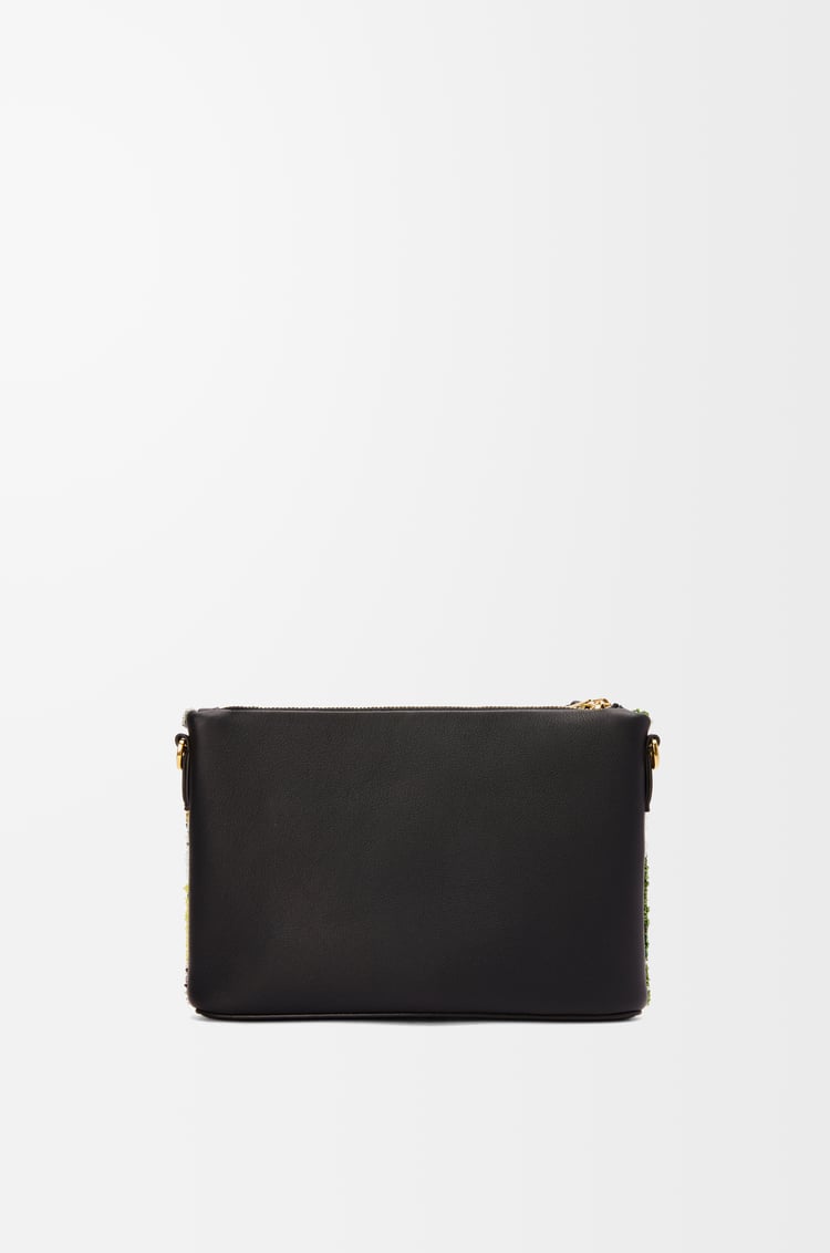 LOEWE Small oblong pouch in beaded leather Black