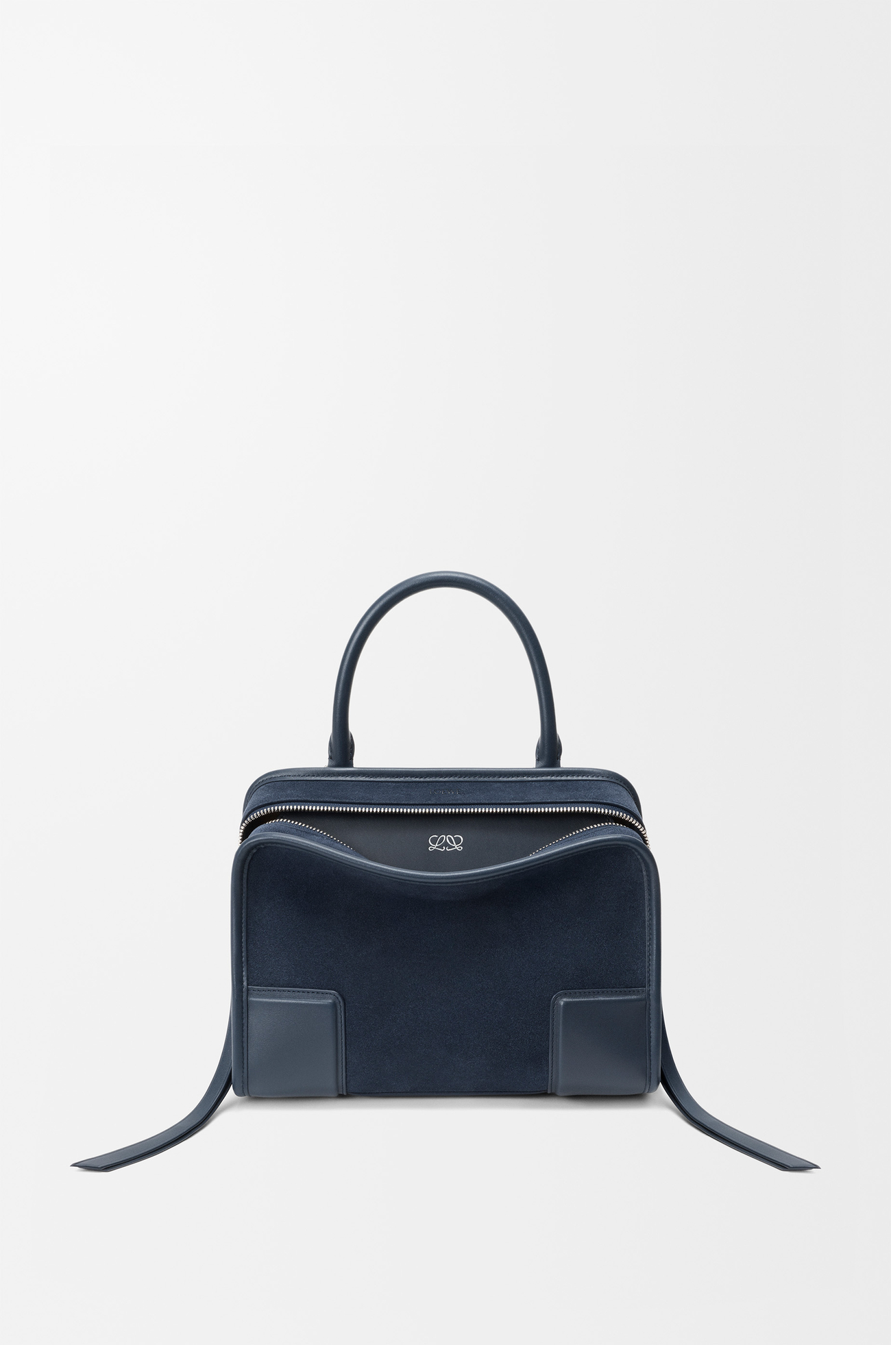 LOEWE Petit sac Amazona 180 en cuir velours Bleu Marine Profond