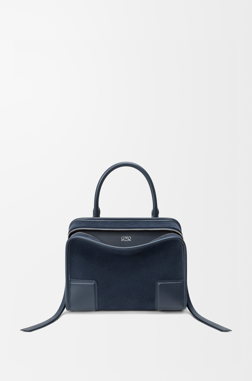 LOEWE Petit sac Amazona 180 en cuir velours Bleu Marine Profond