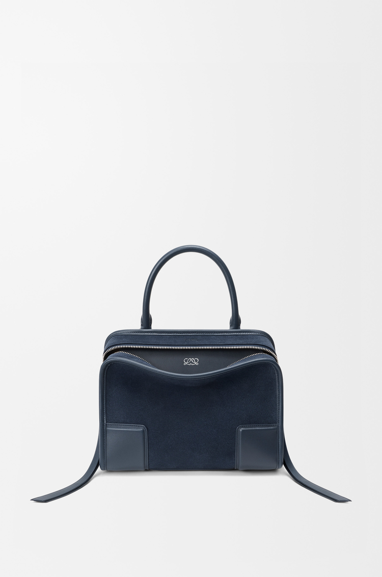 LOEWE Petit sac Amazona 180 en cuir velours Bleu Marine Profond