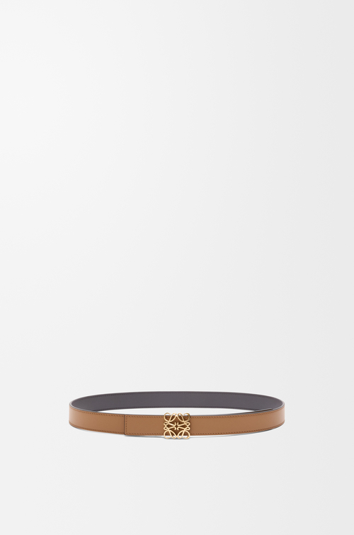 LOEWE Cinturón reversible Anagram Bombé en piel de ternera lisa Moca/Pizarra