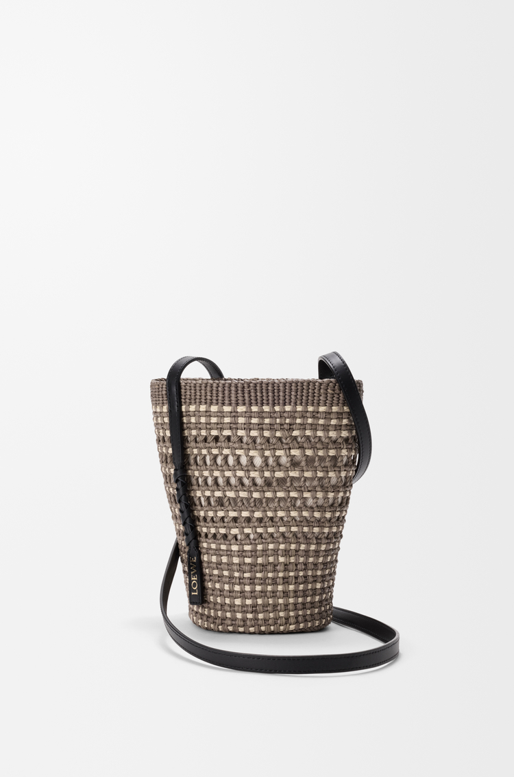 LOEWE Braid pocket in iraca palm and calfskin 카키/내추럴