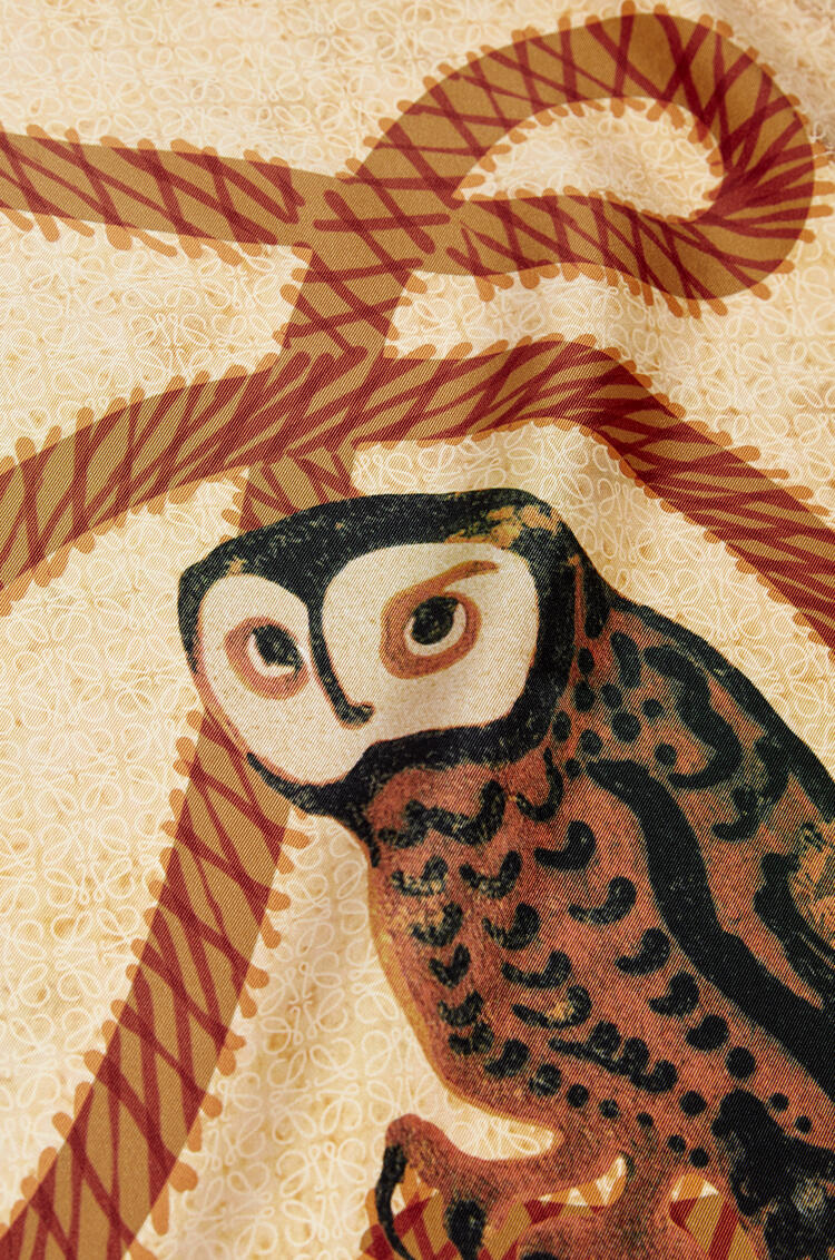 LOEWE Owl scarf in silk Multicolor