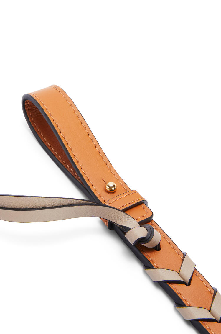 LOEWE Short braided strap in classic calfskin Light Caramel/Sand pdp_rd