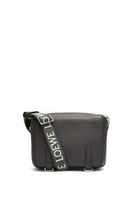 LOEWE XS Military messenger bag in supple smooth calfskin and jacquard Dark Grey
