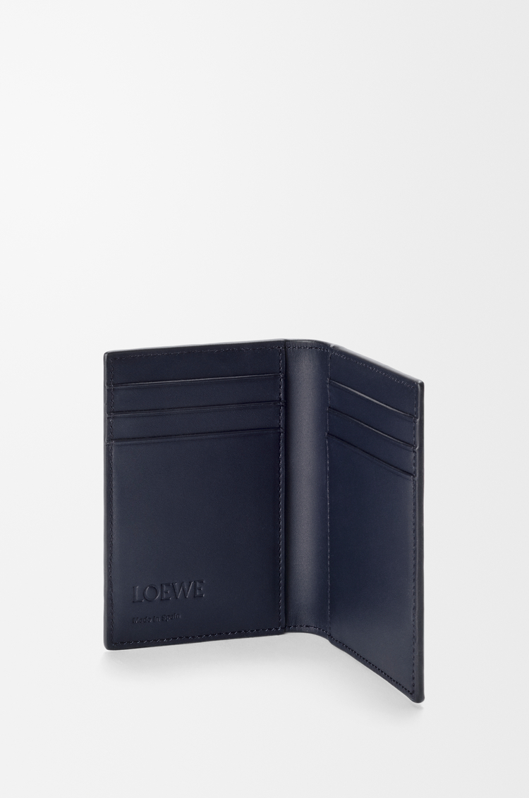 LOEWE Porte-cartes à deux volets Puzzle en cuir de veau classique Bleu Gris/Marine