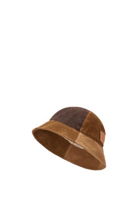 LOEWE Bucket hat in upcycled corduroy Dark Gold plp_rd